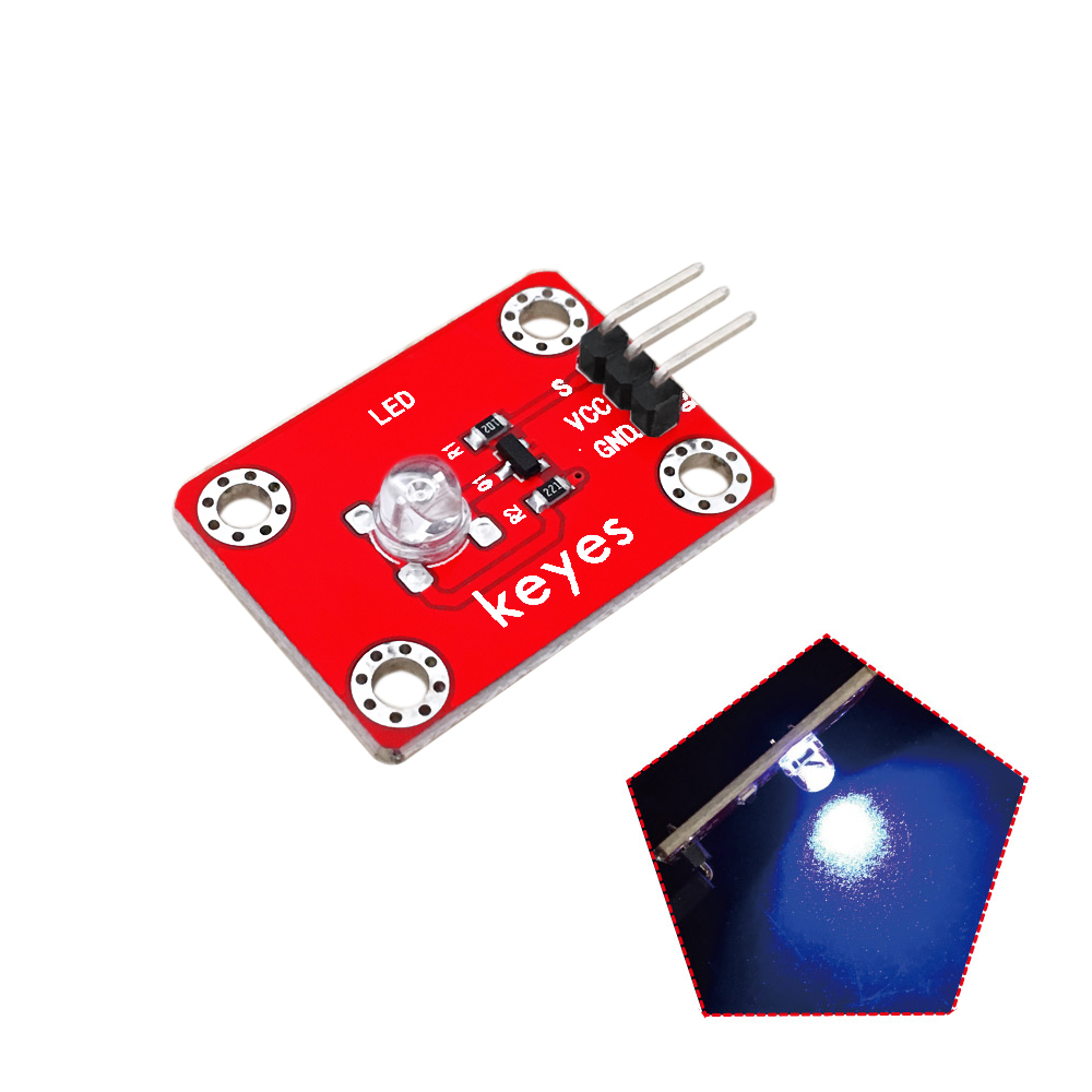 keyes 草帽LED白发蓝模块(焊盘孔) 红色 环保